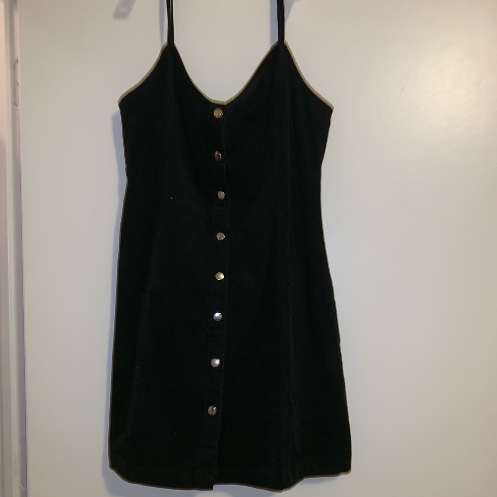 Black corduroy dress.